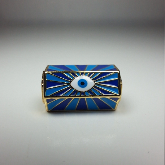 Evil Eye Dreadlock Bead // 7mm Beads Hole // Psychedelic Beads for Dreadlocks, Dread Beads, Hair Jewelry, metal dread bead