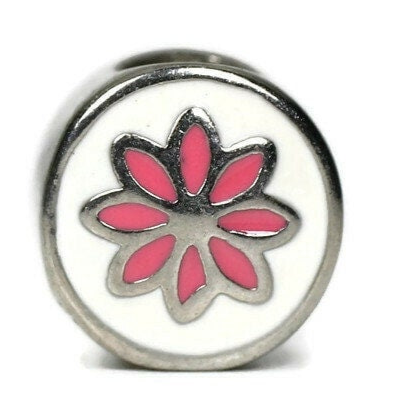 Pink Flower Dread Bead, 5mm Bead Hole, Large hole Bead, Dreadlocks beads, Metal Dreadlock Bead, 4E001, , metal dread bead, metal dread bead