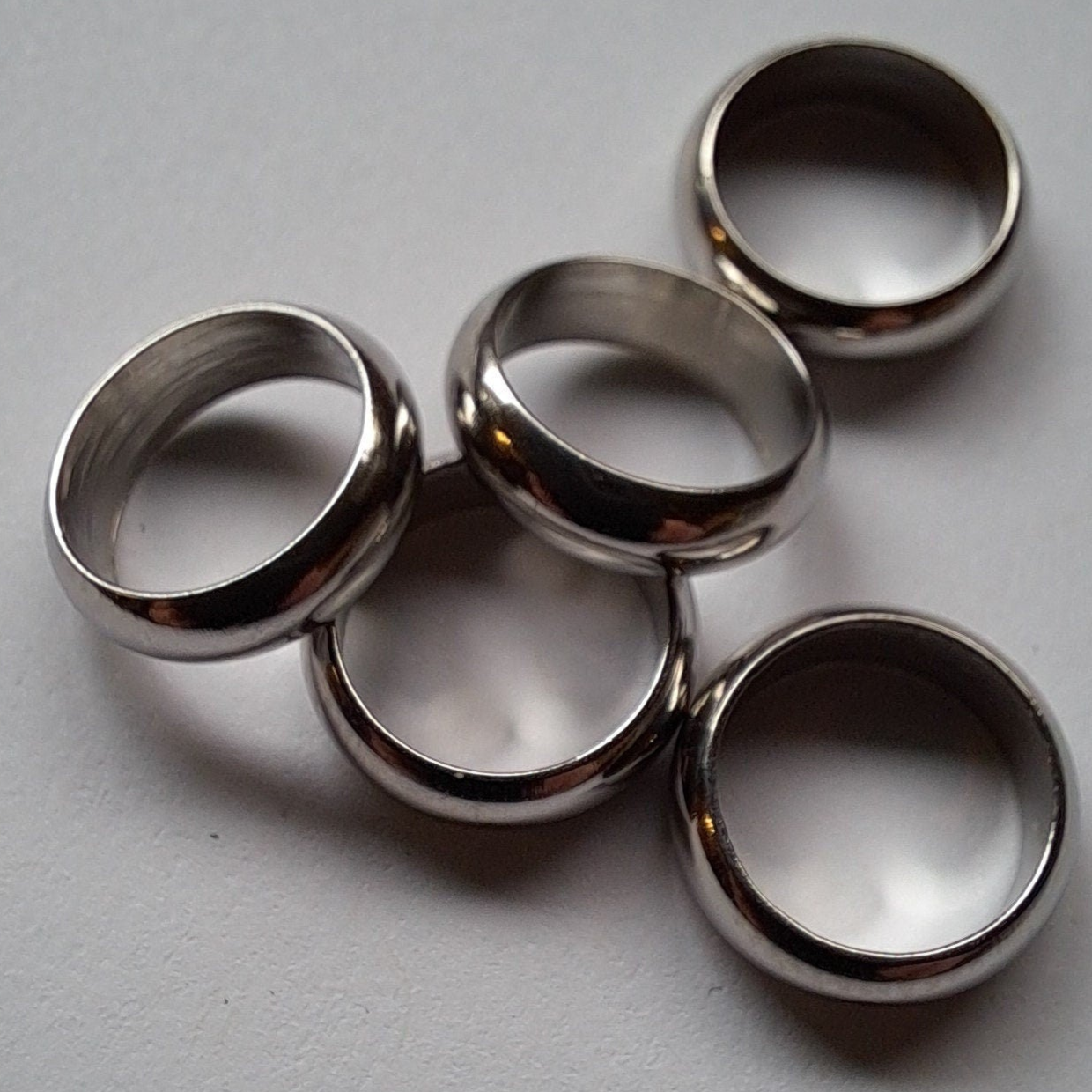 5 stainless steel ring dread beads/ 8mm Bead hole / Dreadlock Beads, Metal Dread Bead, Dreadlock Accessories, Loc Bead, Dread Jewelry
