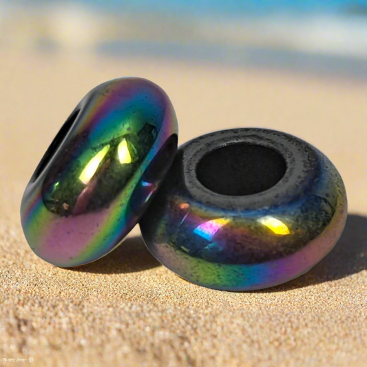 Mermaid Tail Dread lock Bead Set of 2 beads - 6mm ID beads hole - Beads for Dreadlocks, Braids, Beards, Fairy Locks, metal dread bead