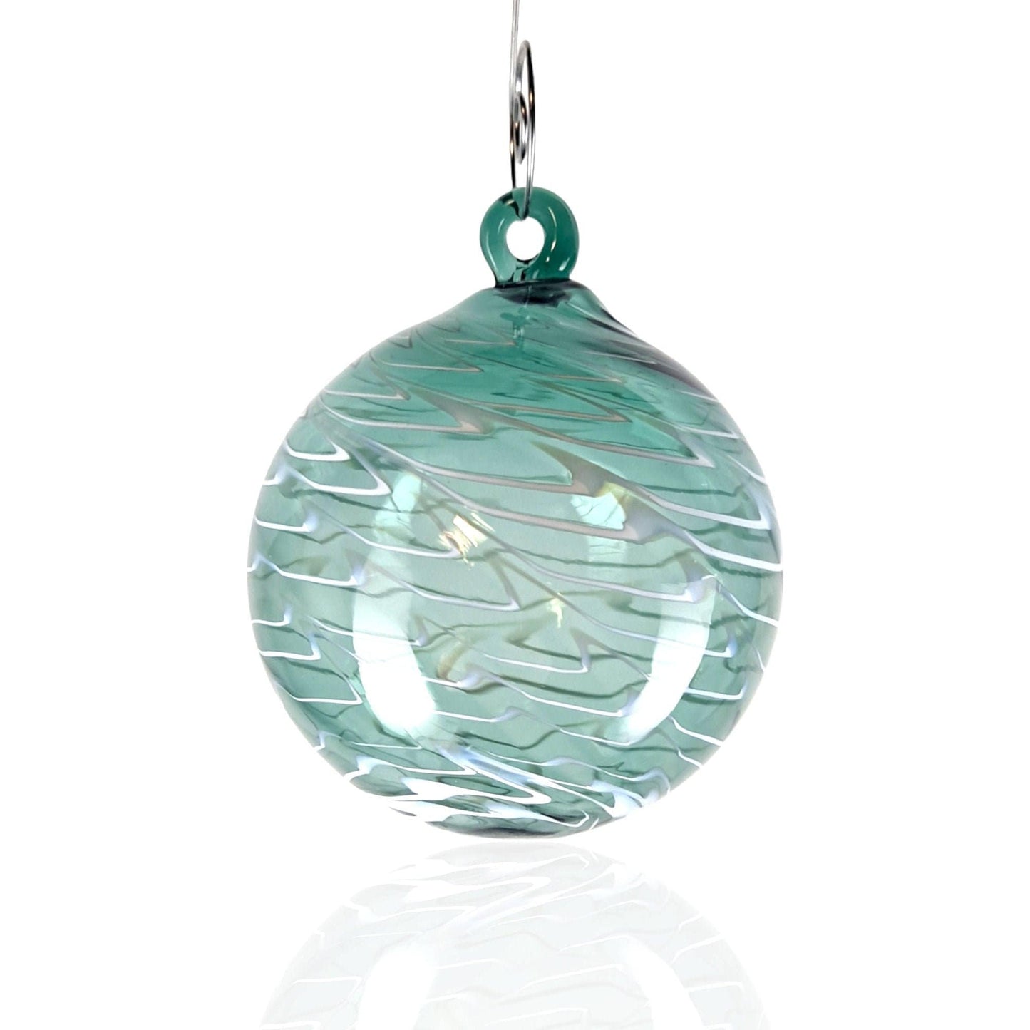 Hand Blown Glass Teal Ornament Collection