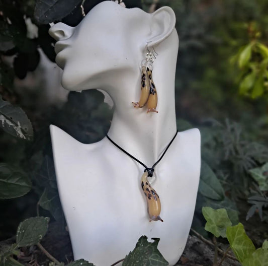 Adorable Handmade Glass Slug Necklace