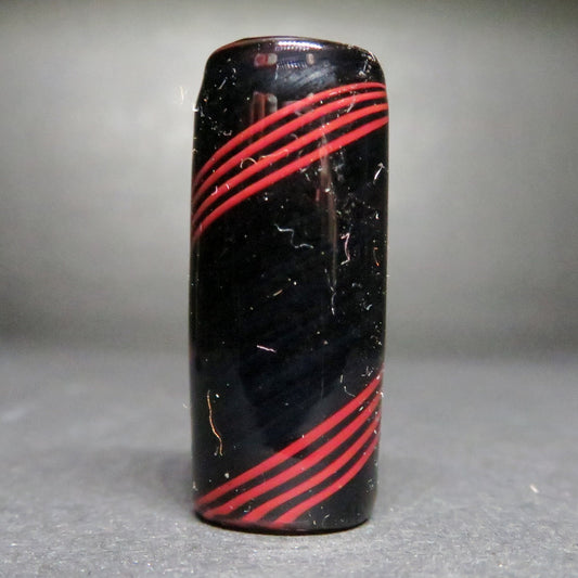 Black and Red Glass Dread Bead / CUSTOM Style and sizes Options / 4-16mm Bead Holes / Spiral - Wig wag - Twist / Made To Order