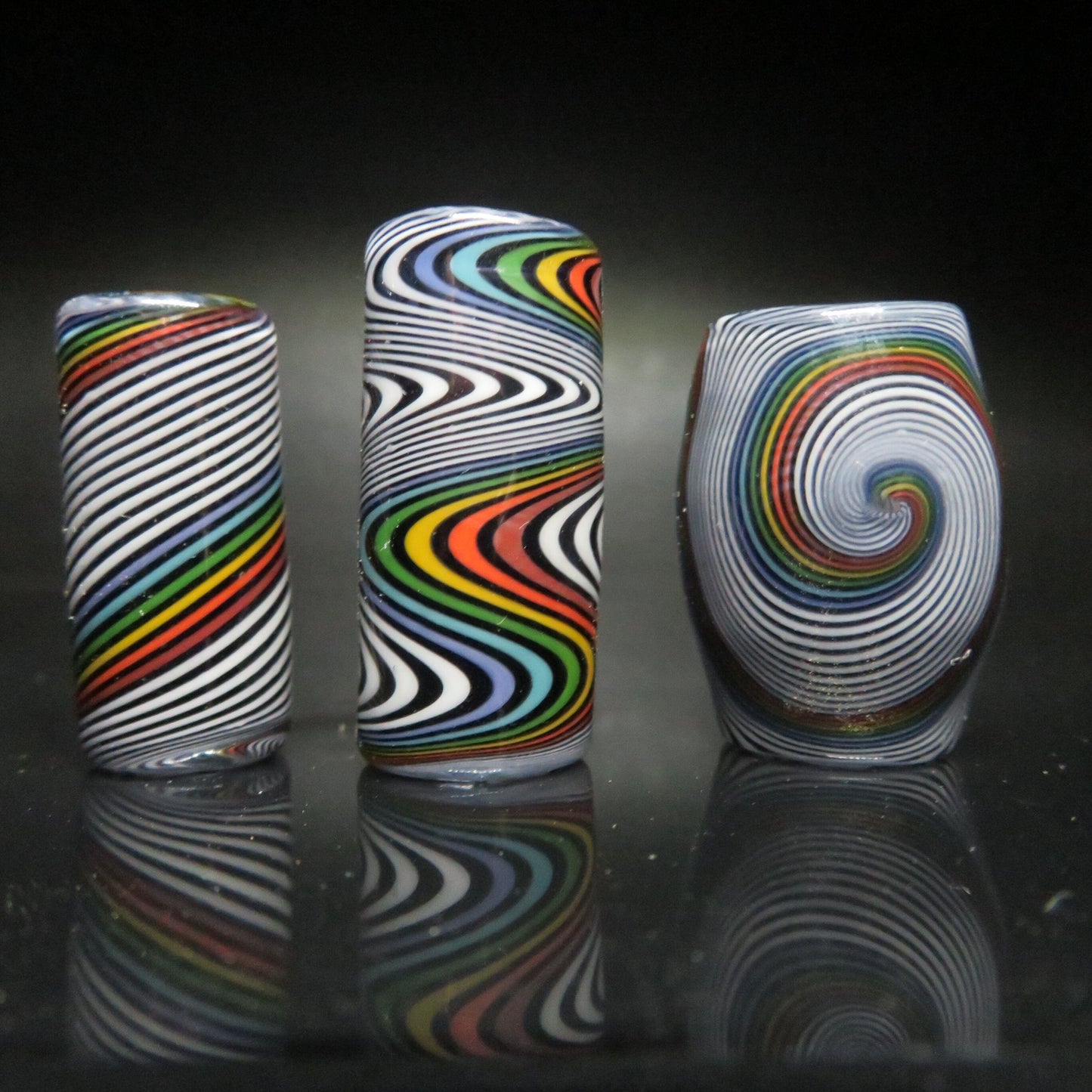 Rainbow Glass Dread Bead, CUSTOM Style and sizes Options