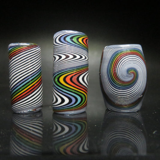 Rainbow Glass Dread Bead, CUSTOM Style and sizes Options