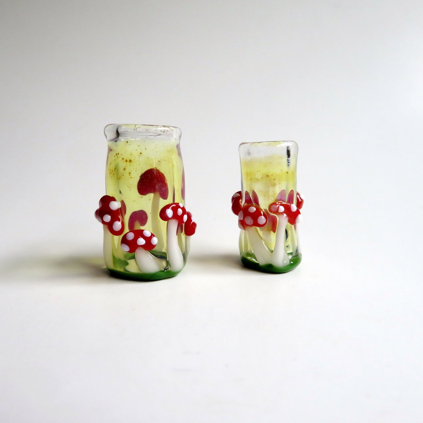 Amanita Mushroom Glass Dreadlock Bead, CUSTOM Bead Hole Sizes 4-16mm
