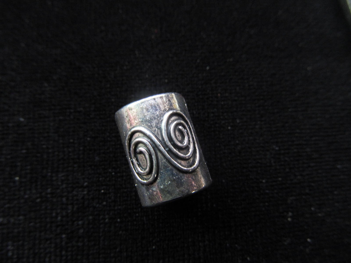 2 pack Metal double spiral Dread Beads Large hole Bead, 4E001
