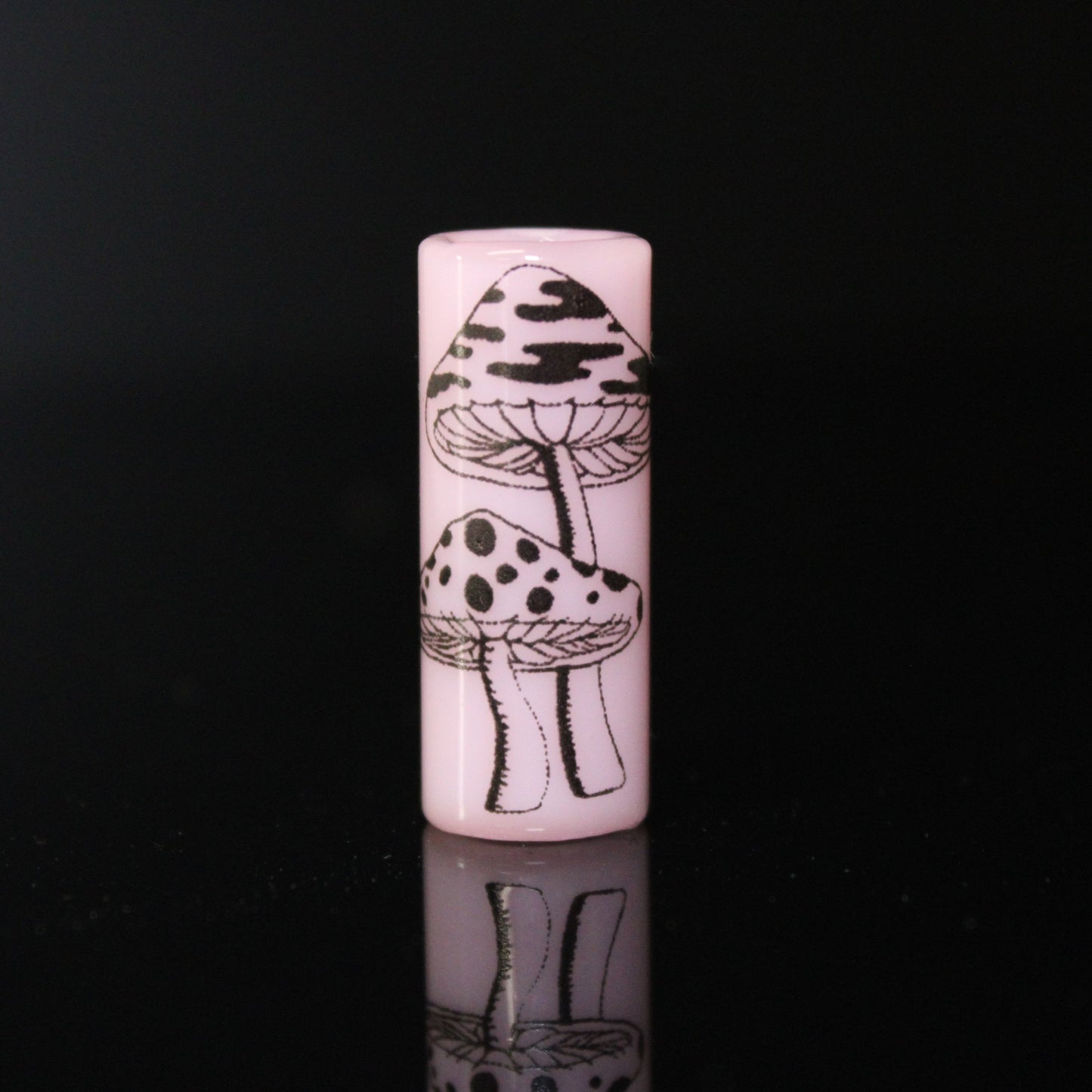 Glass Enamel Mushroom Dread Bead, Ready to Ship