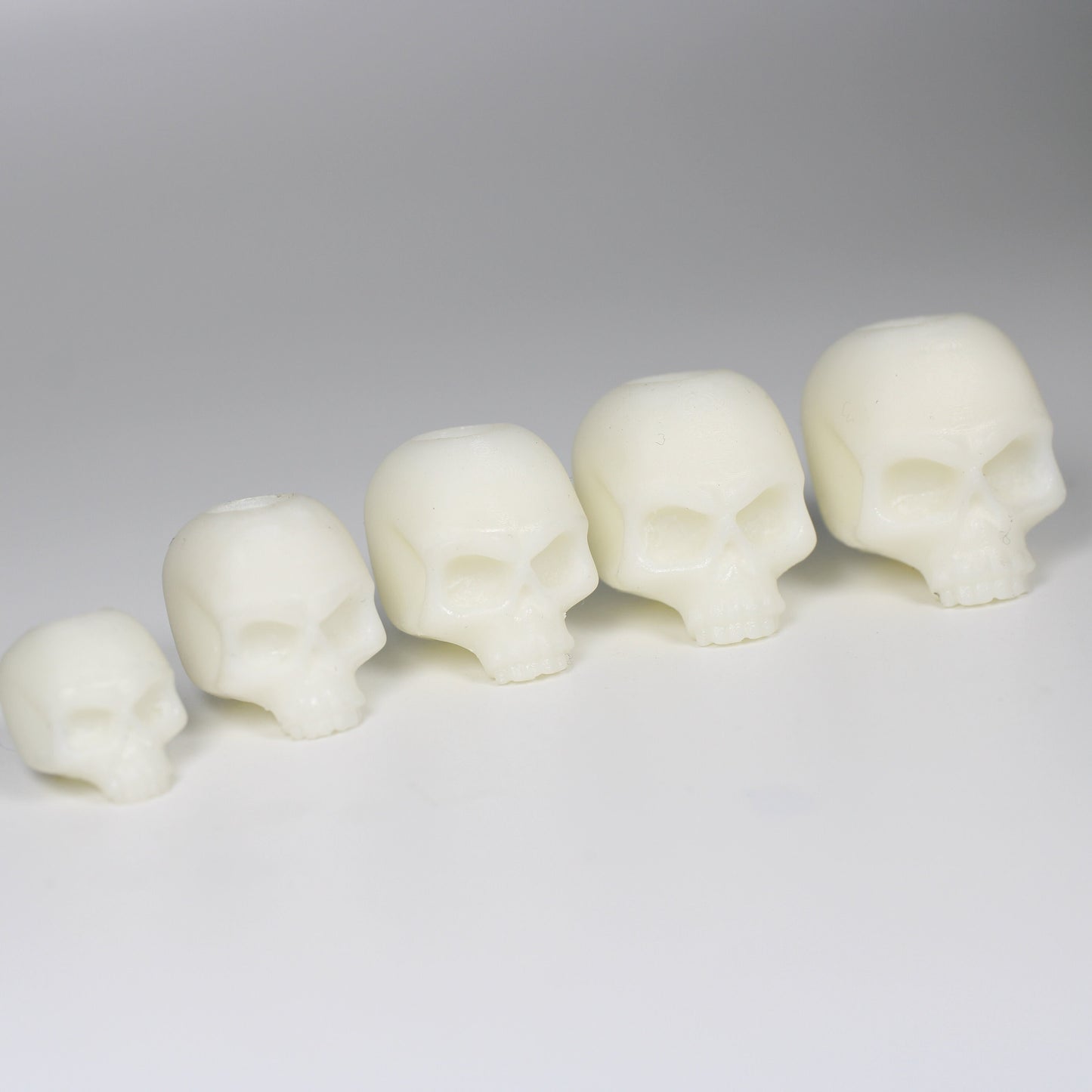 3D Printed Skull Dreadlock Bead - Black or White - 6-16mm bead hole