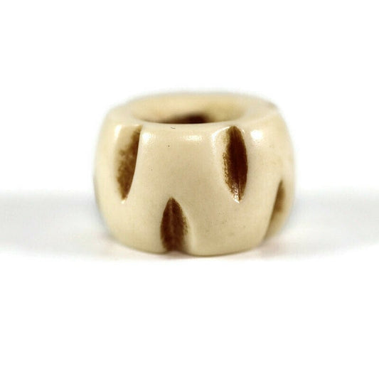 Notched Bone Dread Bead // 6 - 12mm Bead Holes // Dreadlock Beads, Dread Jewelry, Dread Accessories, Large Hole Beads, Hair Beads, B08