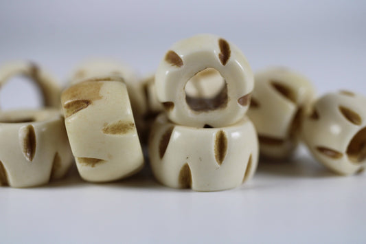 Notched Bone Dread Bead // 6 - 12mm Bead Holes // Dreadlock Beads, Dread Jewelry, Dread Accessories, Large Hole Beads, Hair Beads, B08