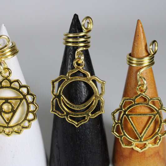 Assorted Chakra Dreadlock Bead - Sold individually - Metal Dread Bead, Dreadlock Accessories, Loc Beads, Dread Charm, Dreadlock Jewelry