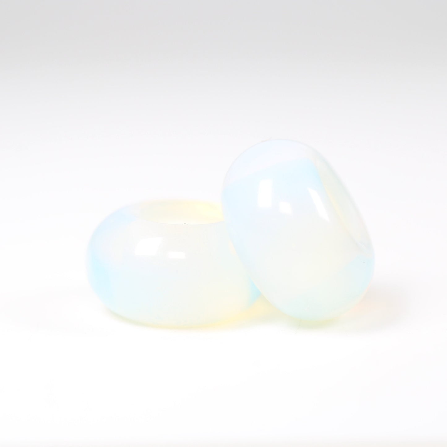 2 Opalite Glass Dread Bead - 5mm bead hole - Dreadlock Beads, Dread Lock Accessories, Loc Beads, Large Hole Beads, Stone Dread Beads