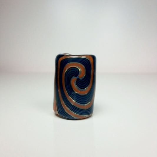 Blue & Orange Glass Dread Bead / CUSTOM Style and sizes Options / 4-16mm Bead Holes / Spiral - Wig wag - Twist / Made To Order