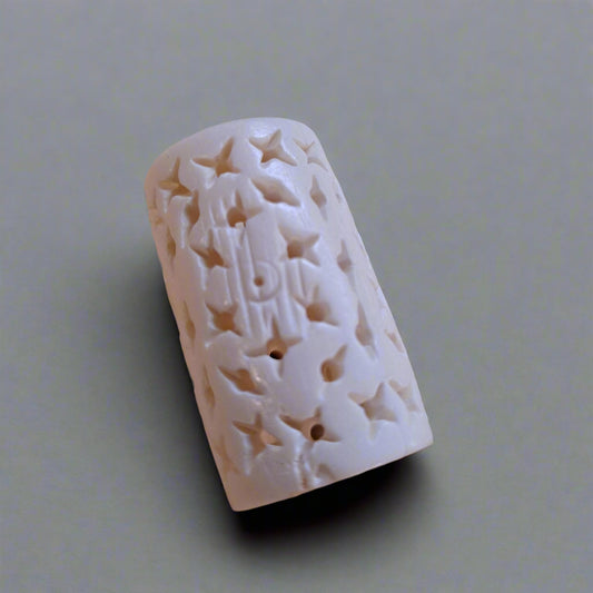 Garden Party Bone Dread Bead / 12mm Bead Holes / Natural Beads for Dreadlocks, Bone Hair Beads, Natural Hair Jewelry