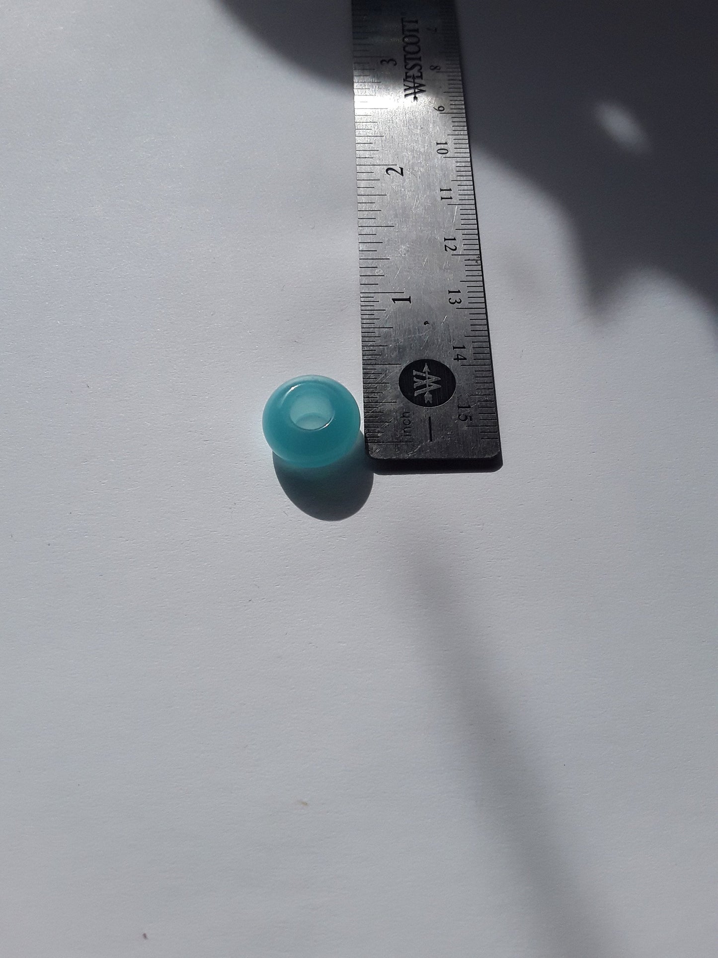 2 Turquoise Glass Cats Eye Dread Beads - 6mm Bead Hole - DreadLock Beads, Dread Beads and Accessories, Hair Beads, Dread Jewelry