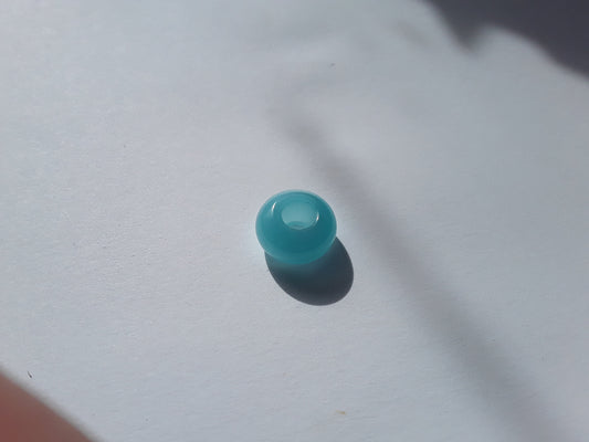 2 Turquoise Glass Cats Eye Dread Beads - 6mm Bead Hole - DreadLock Beads, Dread Beads and Accessories, Hair Beads, Dread Jewelry