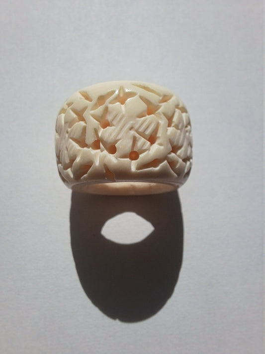 Flower Ring Bone Dread Bead / 15mm Bead Holes / Natural Beads for Dreadlocks, Bone Hair Beads, Natural Hair Jewelry