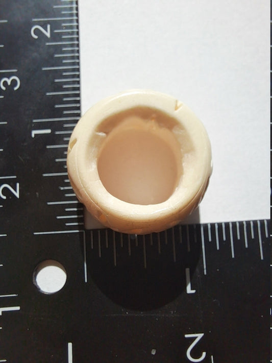 Flower Ring Bone Dread Bead / 15mm Bead Holes / Natural Beads for Dreadlocks, Bone Hair Beads, Natural Hair Jewelry