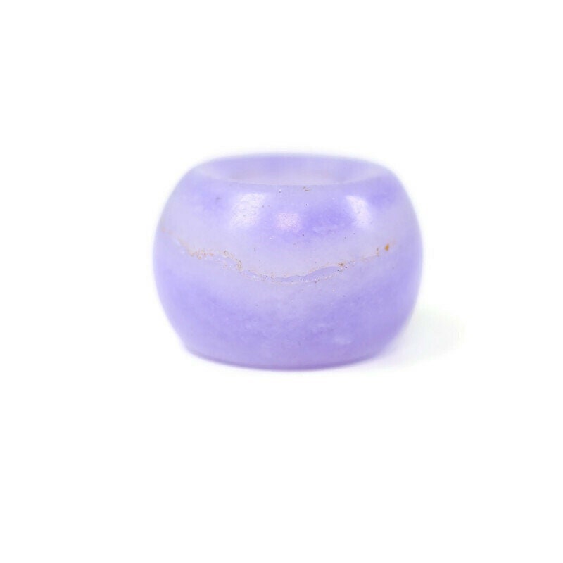 Chalcedony Dreadlock Bead - 7mm bead hole - Dreadlock Beads, Dread Lock Accessories, Loc Beads, Large Hole Beads, Stone Dread Beads