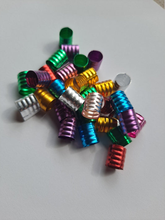 30 assorted Dreadlock Beads // Adjustable 6-8 Bead Hole // Dread Bead, Viking Dread Bead, Beard Beads, metal dread bead