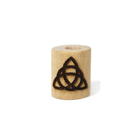 Celtic Trinity Knot Wood Dread Bead // 6 - 8 mm Bead Hole // Dreadlock Bead, Loc Jewelry, Dreadlock Accessories, Dread Jewelry