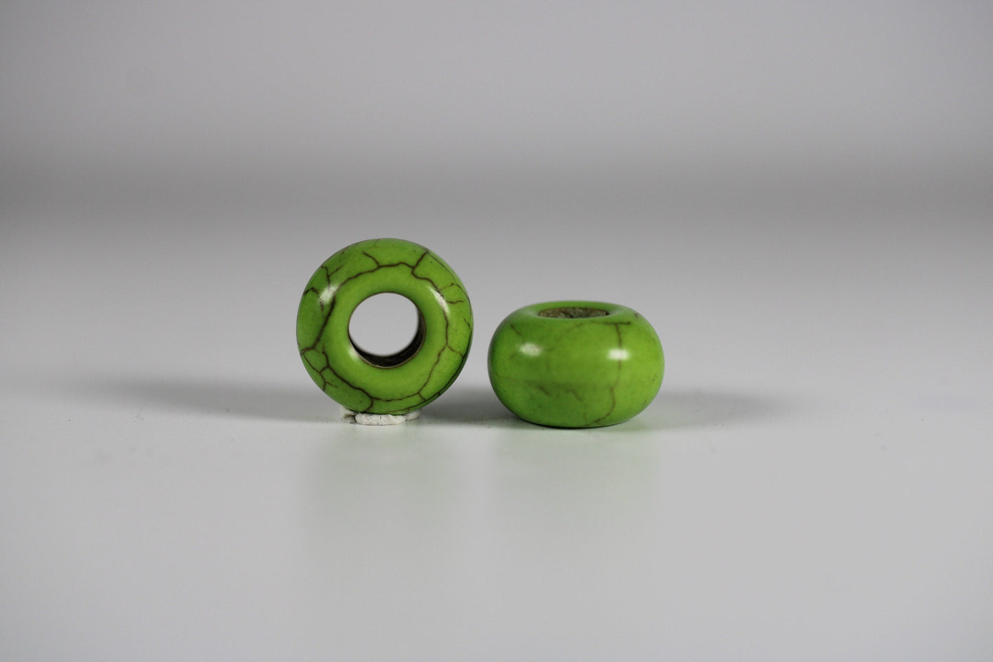 Green Howlite Dread Beads // 6mm Bead Hole - 2 pack // Stone dread beads, Rainbow Dreadlock Bead, Dread Jewelry,  Dread Accessories,