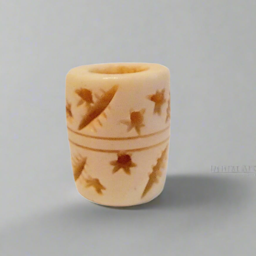 Star & Moon Bone Dread Bead // 6 - 12mm Bead Holes // Dreadlock Beads, Dread Jewelry, Dread Accessories, Large Hole Beads, Hair Beads