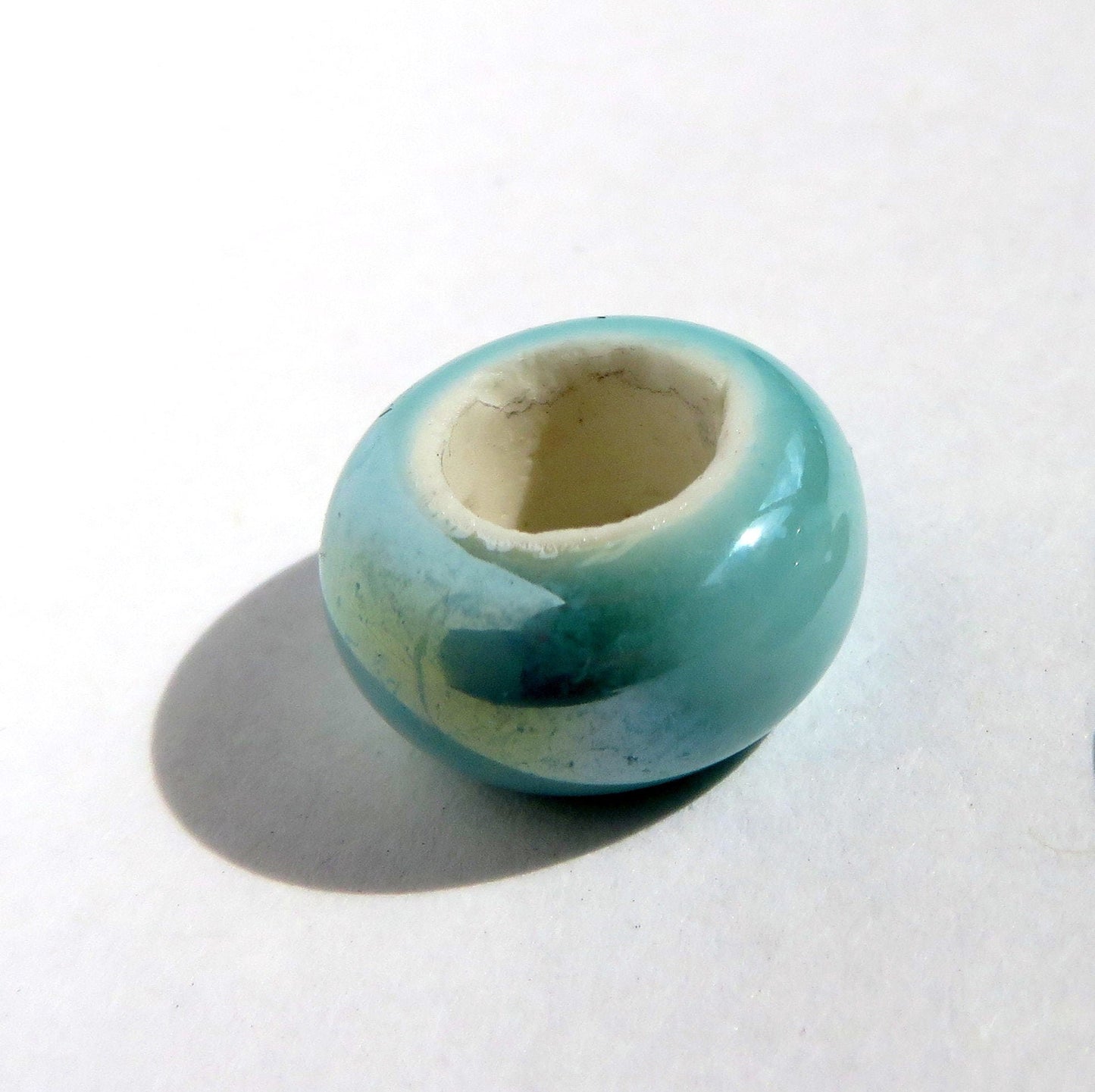 2 Pack Blue Ceramic Dread Beads - 5mm Bead Hole - Dread Lock Beads, Dread Accessories, Dreadlock Beads, Large Hole Beads, Blue loc beads