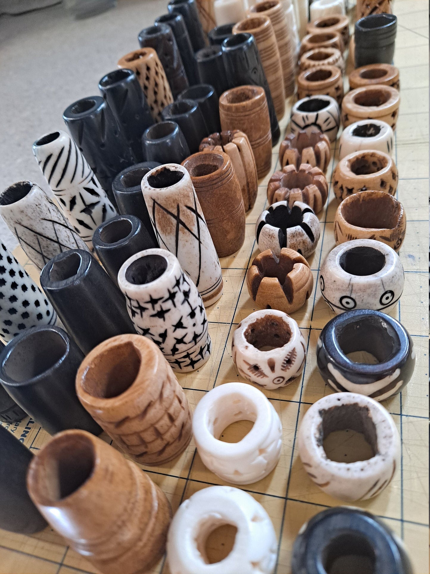 5 Pack Bone Dread Beads / Random Bead Hole Sizes / Bone Dreadlock Beads, Dread Jewelry, Natural Dread Beads, Loc Accessories