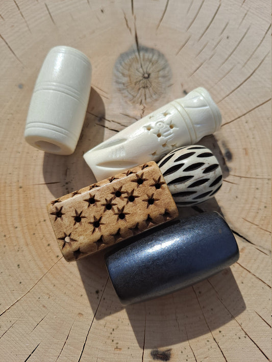 5 Pack Bone Dread Beads / Random Bead Hole Sizes / Bone Dreadlock Beads, Dread Jewelry, Natural Dread Beads, Loc Accessories