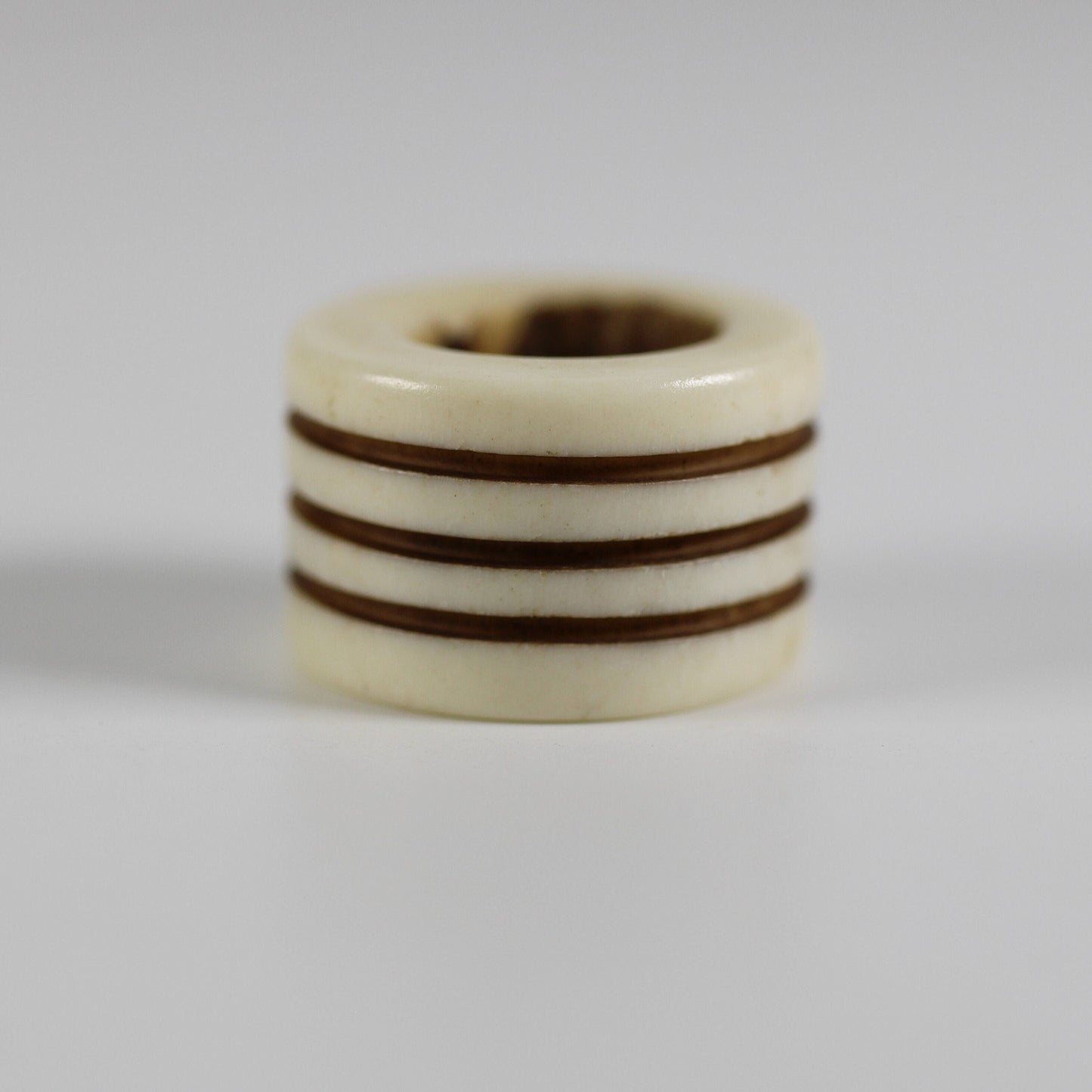 Saturn rings Bone Dread Bead // 6 - 12mm Bead Holes // Dreadlock Beads, Dread Jewelry, Dread Accessories, Large Hole Beads, Hair Beads