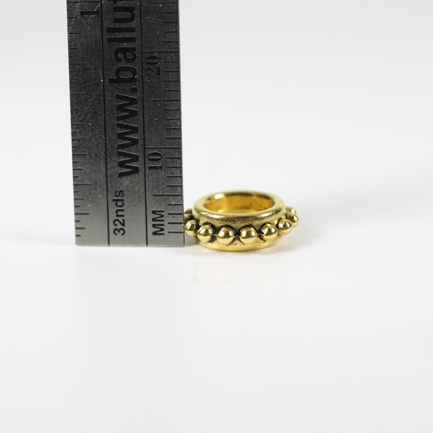 5 Gold Stackable Dreadlock Bead - 7mm bead hole - Large Hole Beads for Jewelry, Flower dread bead, Dreadlocks, metal dread bead