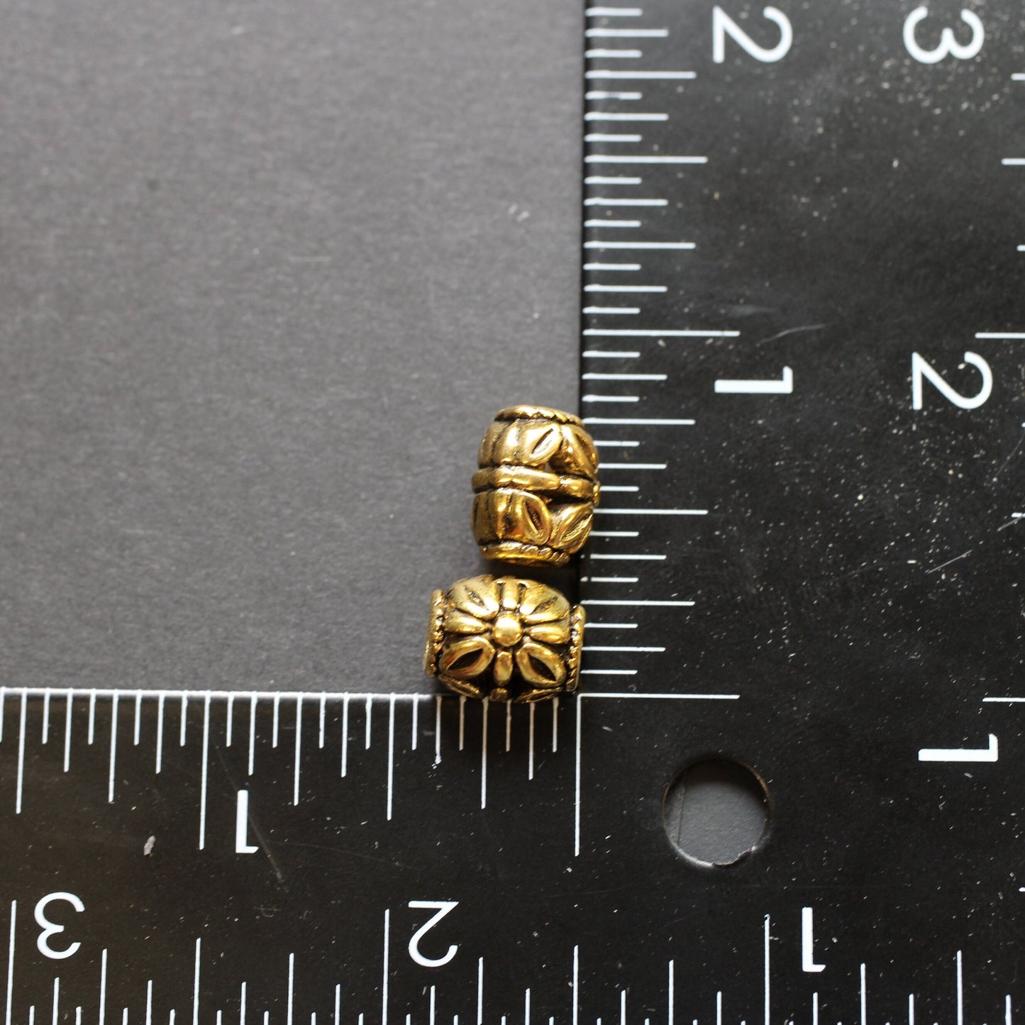 2 pack Daisy Dread Bead Gold - 5mm bead hole - Large Hole Beads for Jewelry, Hair, Braids, Dreadlocks, & Beards, metal dread bead