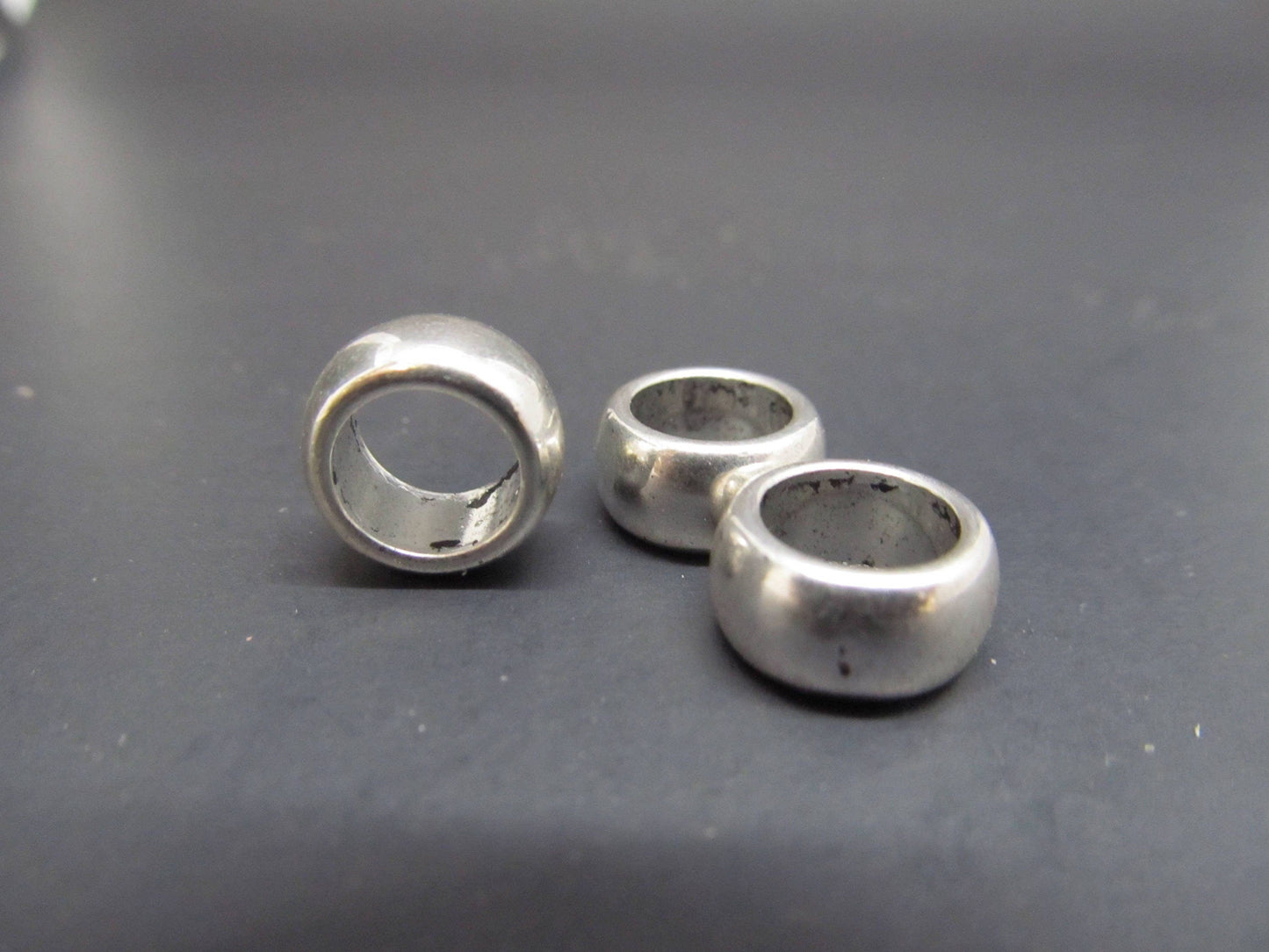 6 pack Silver dreadlock Beads, //8mm bead hole // Loc Beads, Pararcord beads, Hoodie beads