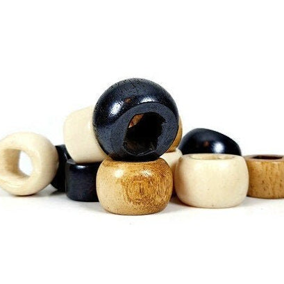 Chunky Bone Dread Bead / 6-12mm Bead Hole / 3 colors to choose from / Dreadlock Bead, Dread Jewelry, Dread Accessories, Loc Jewelry