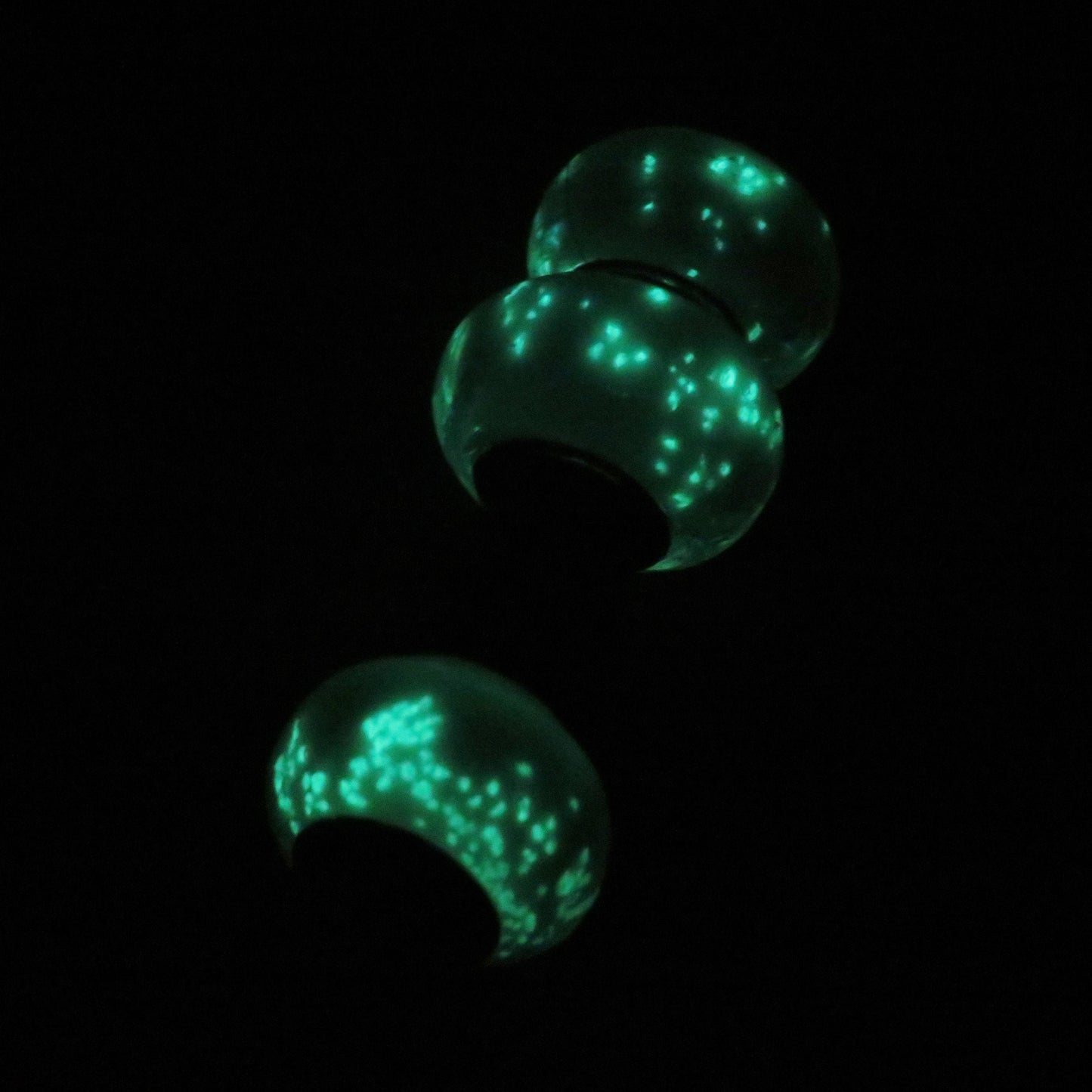 2 pack glow in the dark dread beads, 5mm bead hole, dread lock beads or beard beads, paracord beads, glowing dread beads, Loc beads