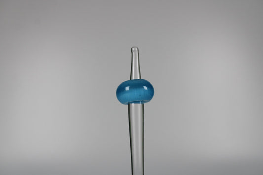 2 Blue Glass Cats Eye Dread Beads - 6mm Bead Hole - DreadLock Beads, Dread Beads and Accessories, Hair Beads, Dread Jewelry