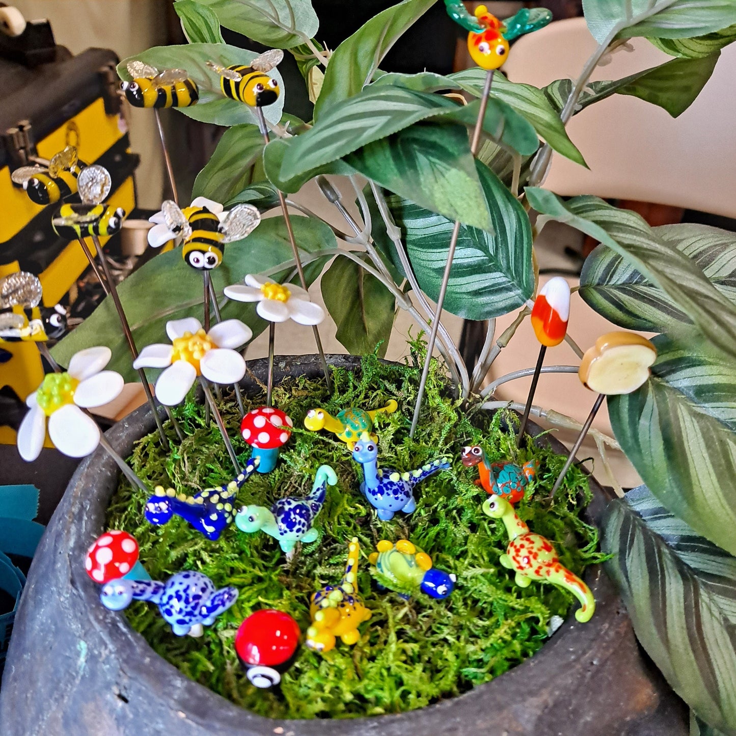 Glass Bee Plant Pals, House plant and Fairy Garden Decor