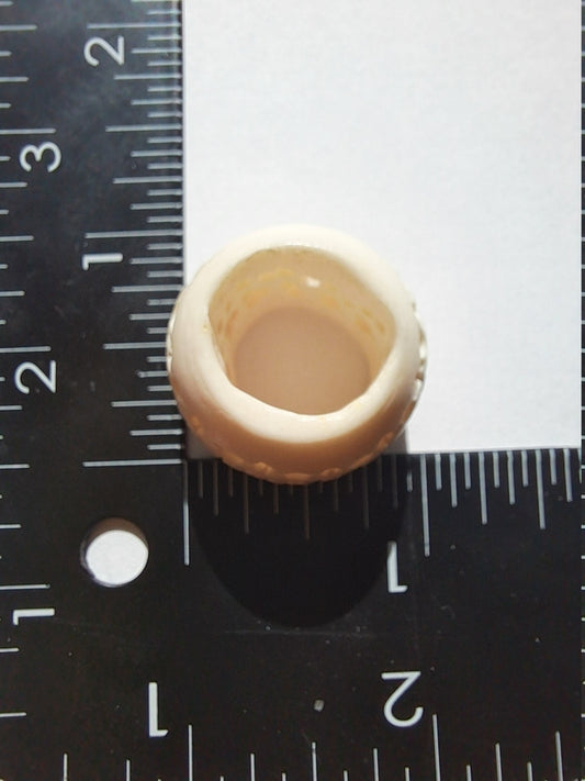 Flower Child Bone Dread Bead / 15mm Bead Holes / Natural Beads for Dreadlocks, Bone Hair Beads, Natural Hair Jewelry