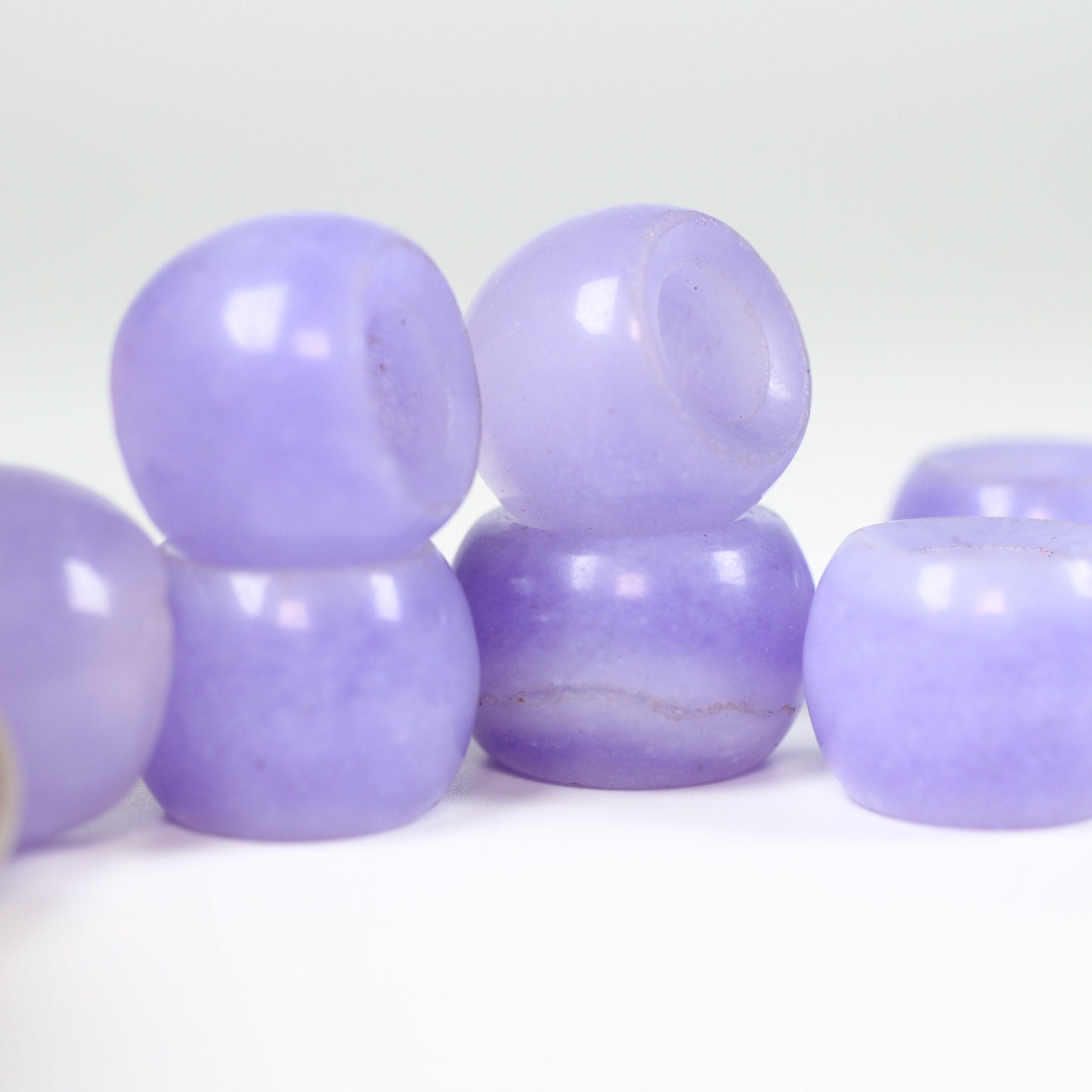 Chalcedony Dreadlock Bead - 7mm bead hole - Dreadlock Beads, Dread Lock Accessories, Loc Beads, Large Hole Beads, Stone Dread Beads