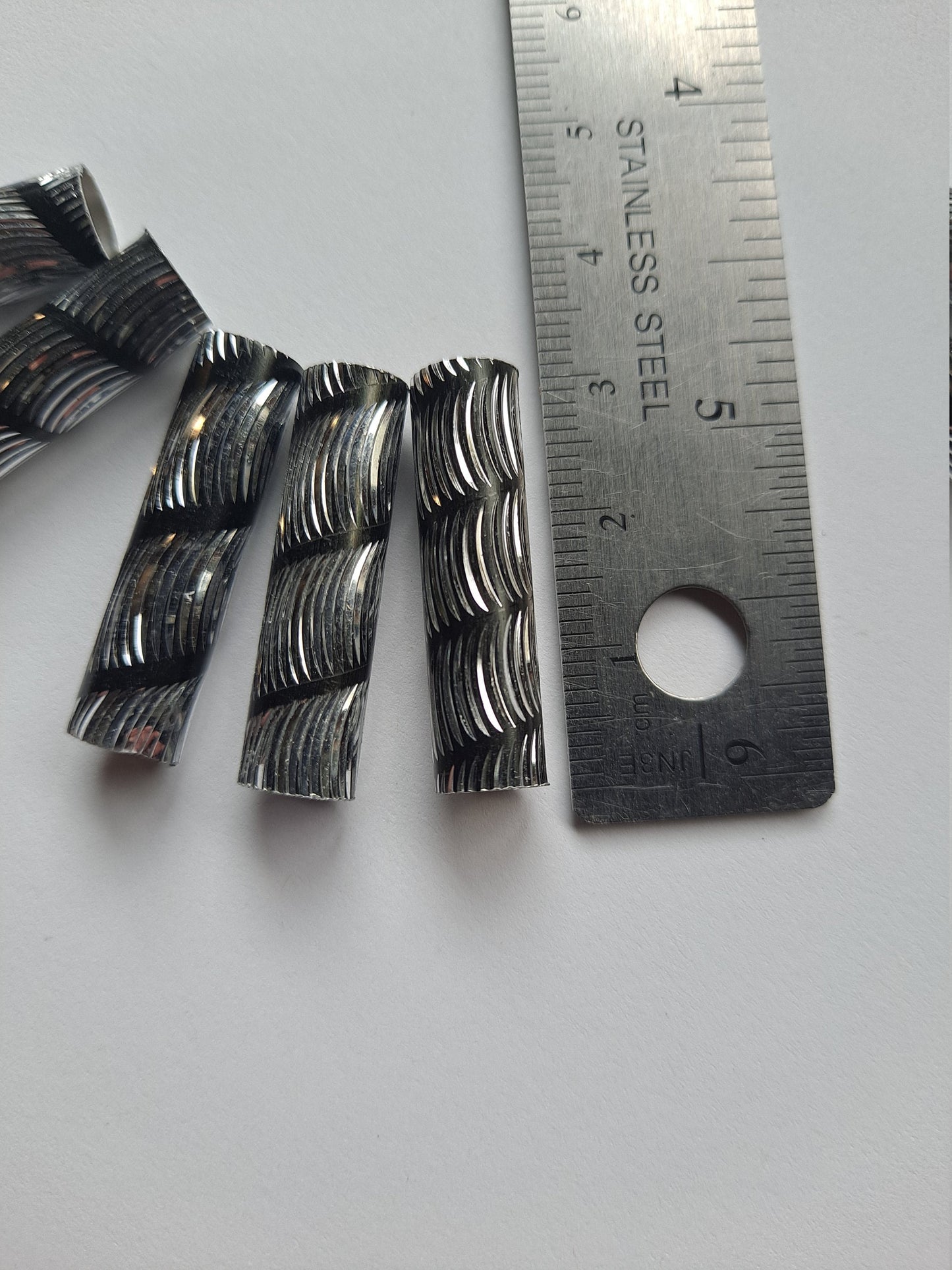 5 Trippy Dreadlock Beads // 7mm Bead Hole // Dread Bead, Viking Dread Bead, Beard Beads, Dread Accessories, metal dread bead