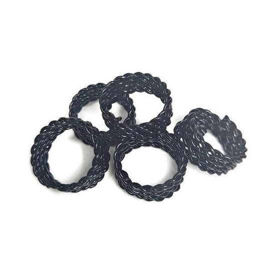 10 pack Adjustable 12mm Bead hole, Black twist Dreadlock Beads, Metal Dread Bead, Dreadlock Accessories, Loc Beads, Dreadlock Jewelry,
