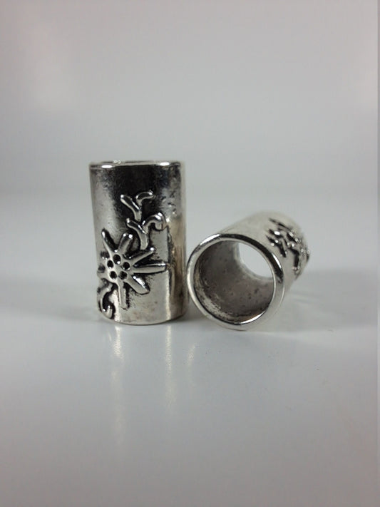 2 pack Flower Dread Bead, 10mm bead hole, Metal Dreadlock Bead, Single Dread Bead, Loc Jewelry, Dread Accessories, metal dread bead