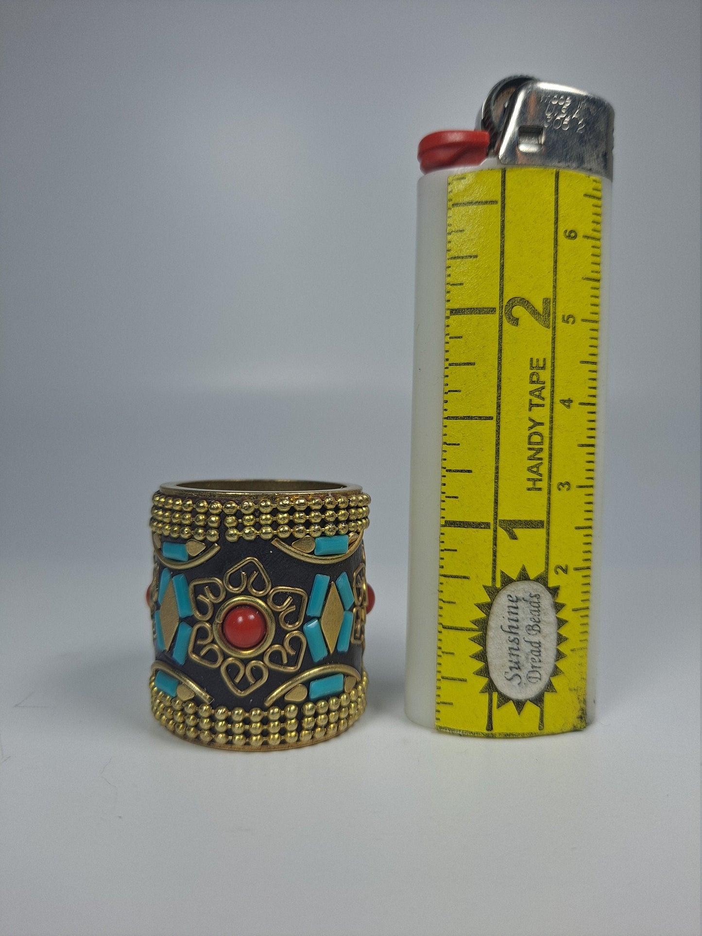 Huge inlay Dreadlock Bead // 22mm Beads Hole // Beads for Dreadlocks, Dread Beads, Hair Jewelry, Dread Accessories, 4E003, metal dread bead