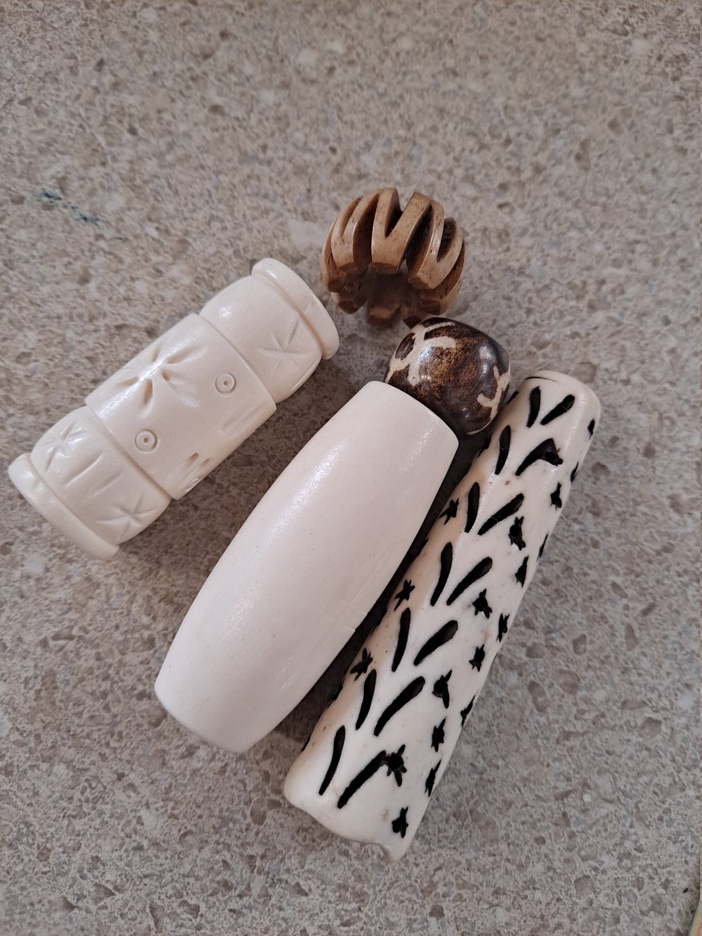 5 Pack Bone Dread Beads / Random Bead Hole Sizes / Bone Dreadlock Beads, Dread Jewelry, Natural Dread Beads, Loc Accessories
