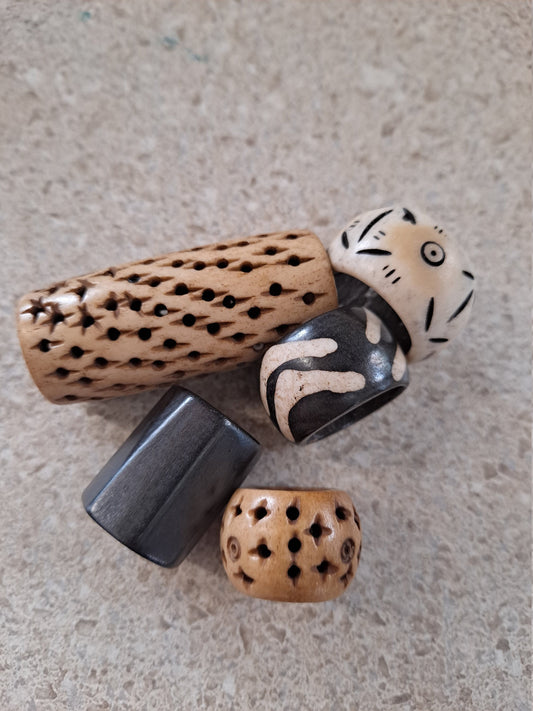 5 Pack Bone Dread Beads / Random Bead Hole Sizes / Bone Dreadlock Beads, Dread Jewelry, Natural Dread Beads, Loc Accessories