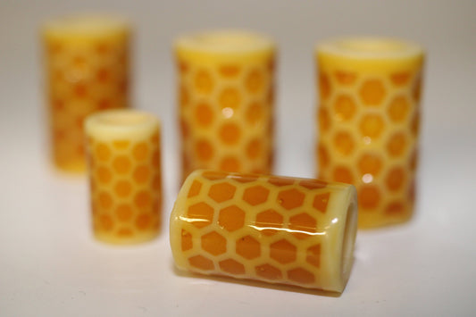 Honey Comb Dreadlock Bead / CUSTOM Bead Hole Size / Dreadlock Accessories, Loc Beads, Dreadlock Jewelry, Paracord Beads, 4D040