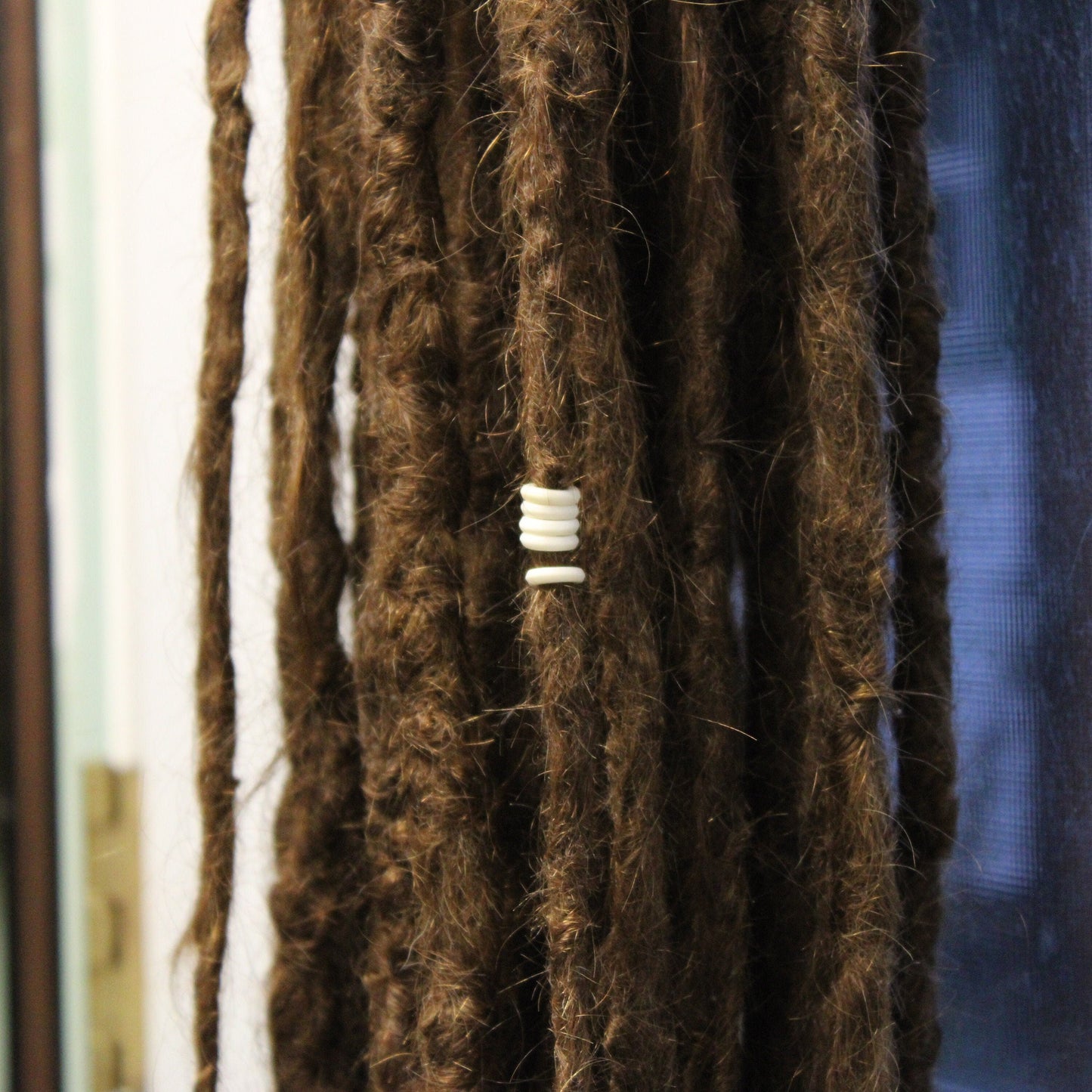 5 Pack White Bone Dread Bead from 4mm Bead Hole. Bone Dreadlock Beads, Dread Jewelry, Natural Dread Beads, Loc Accessories, B21