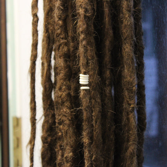 5 Pack White Bone Dread Bead from 4mm Bead Hole. Bone Dreadlock Beads, Dread Jewelry, Natural Dread Beads, Loc Accessories, B21